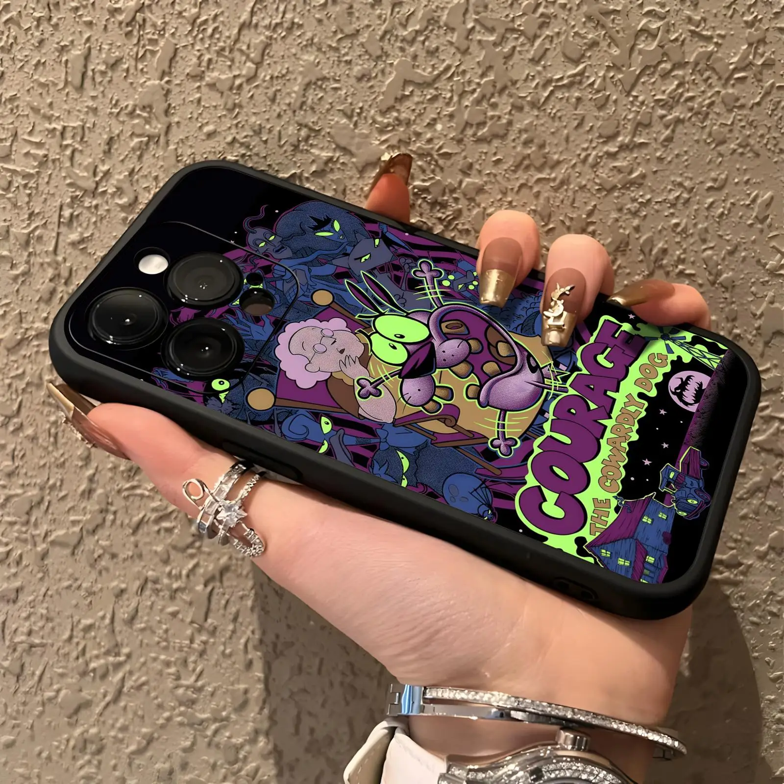 Coque de téléphone Courage the C-Cowardly D-DogS pour iPhone 18 17 16 15 14 13 12 11 Pro Max Mini, coque souple noire antichoc