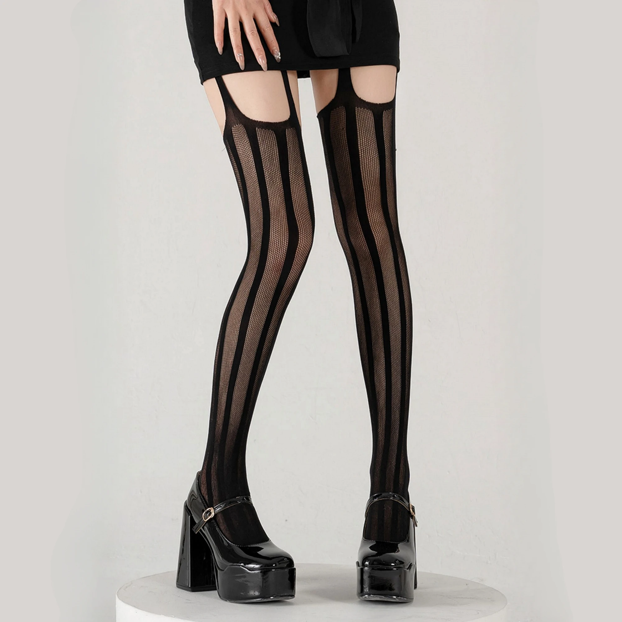 1Piece Fishnet  Fishnet  Sexy Temptation Women Crotchless Pantyhose  Crotch  Lace  Socks