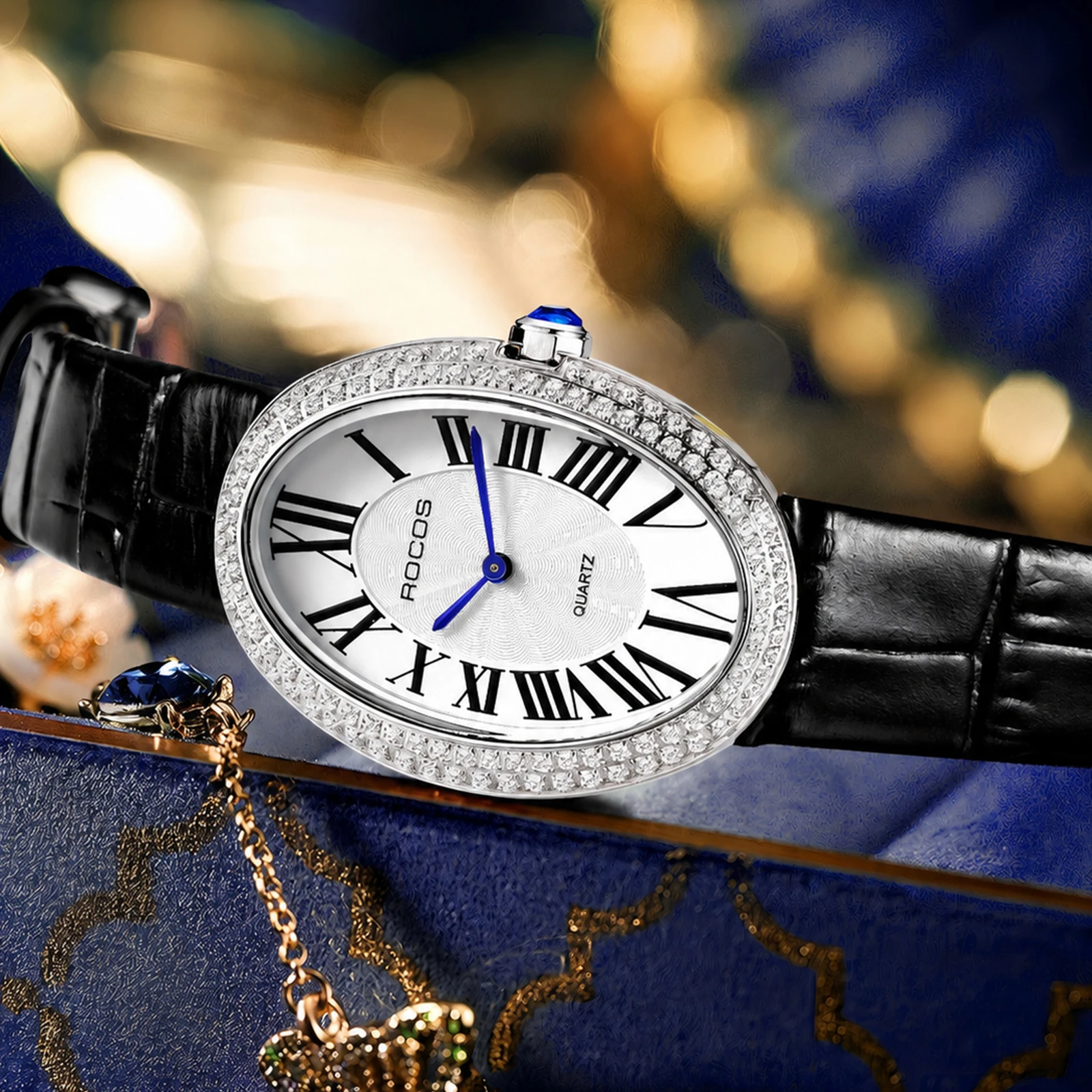 ROCOS Leather Watch for Women Elegant Luxury Brand Ladies Oval Quartz Watch Fashion Best Selling Drop Shipping Dress Watch R0254