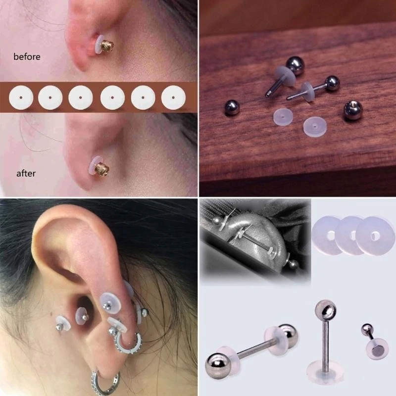 ثقب المجوهرات المضادة للانتشار قرص السيليكون الطائر الصغير المضغوط من السيليكون قرص العين حشية مسمار الأذن الفعالة