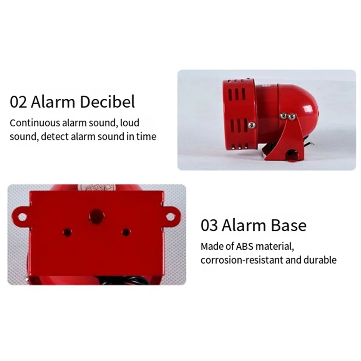 AA98 MS-190 Motor Alarm 220V 120DB Rode Mini Metalen Motor Alarm Industriële Geluid Elektrische Guard Tegen Diefstal Motor Alarm