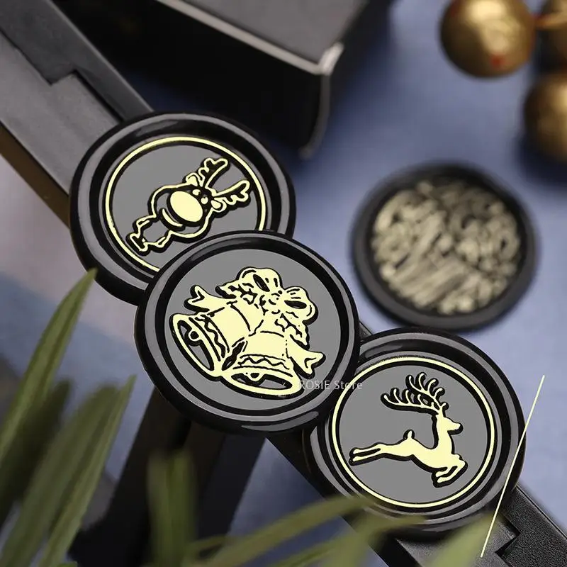 Snowflake Wax Seal Stamp Scrapbook Brass Stamp Replacement Head Elk Christmas Tree Seal Decoration Christmas Gift Decoration