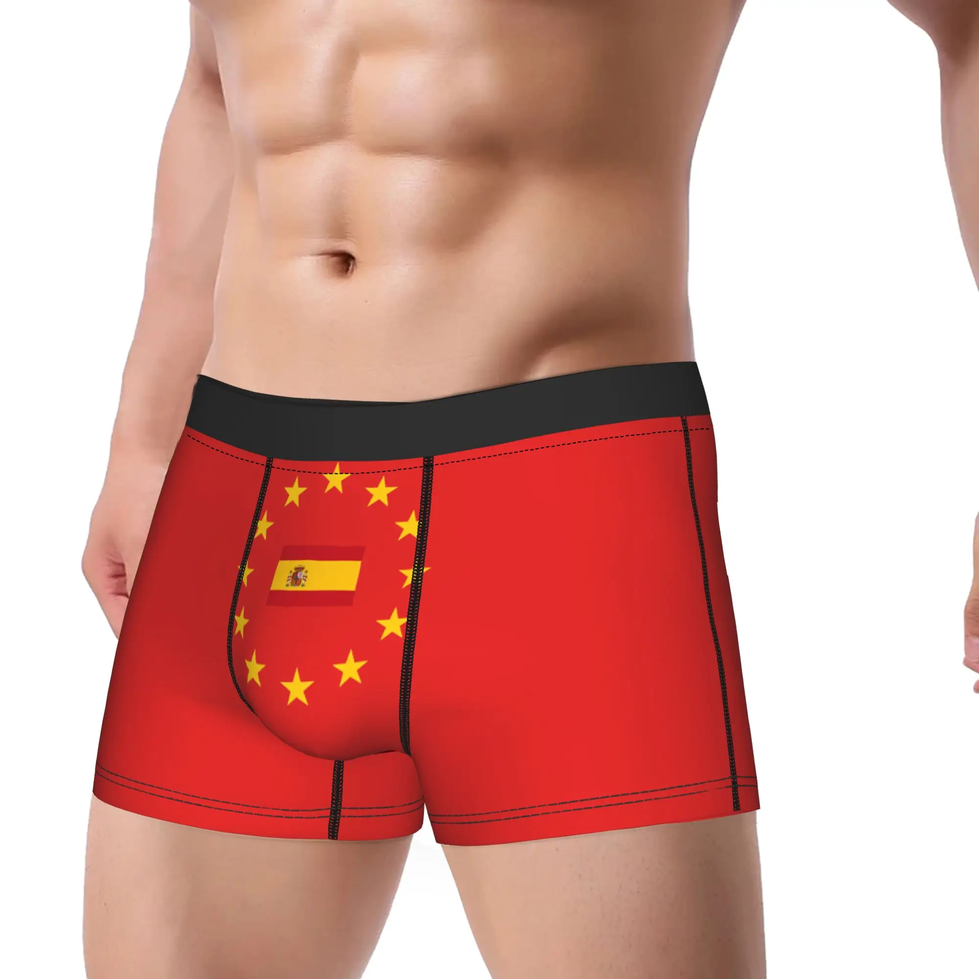 Man EU Europe Spain flag Make Spain Great Again Boxer Briefs,Novelty  Underwear Underpants