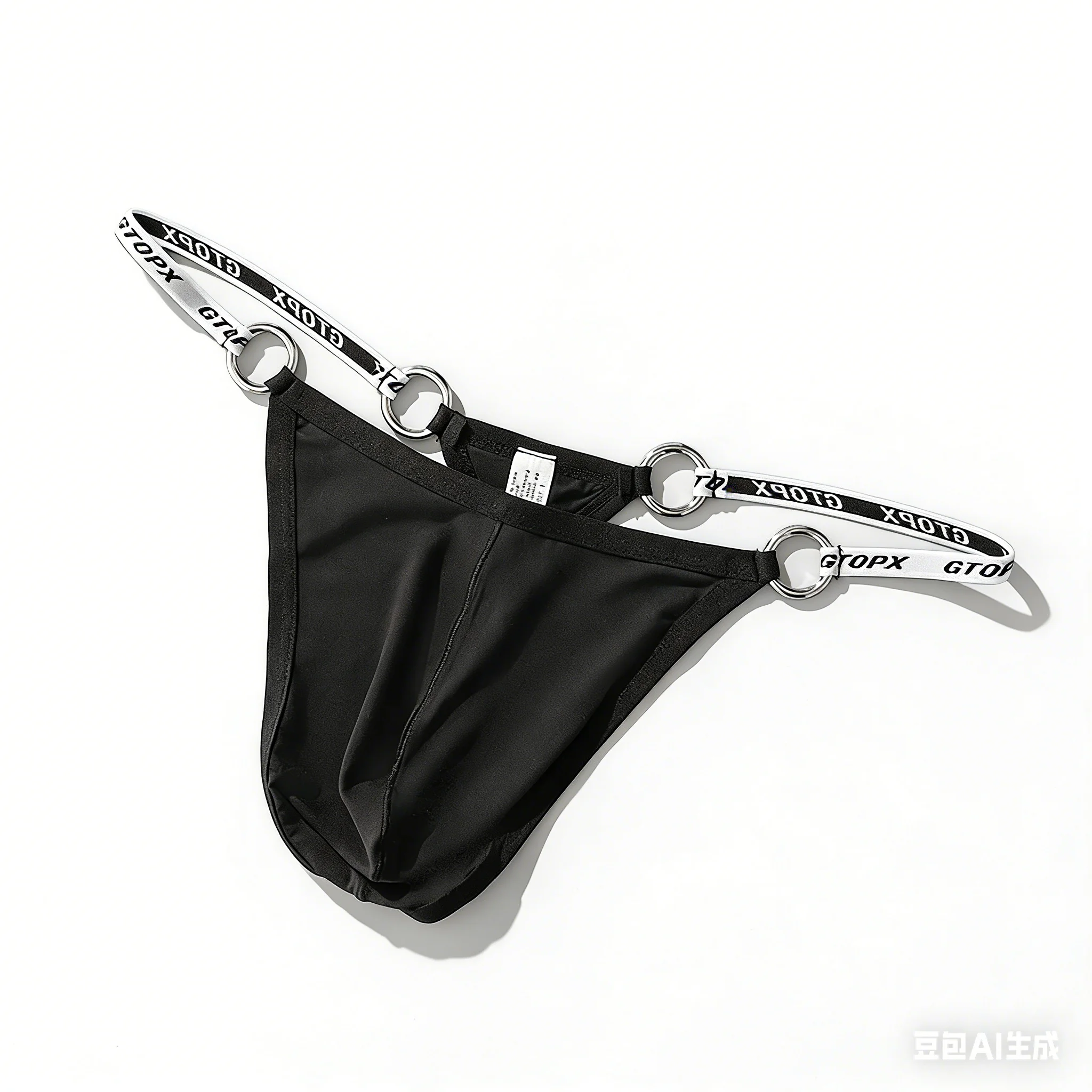 

Men's Sexy Thong with Metal Ring Accents Low-Rise U-Convex Pouch String Panties Breathable Thin Knicker for Intimate Wear Tangas