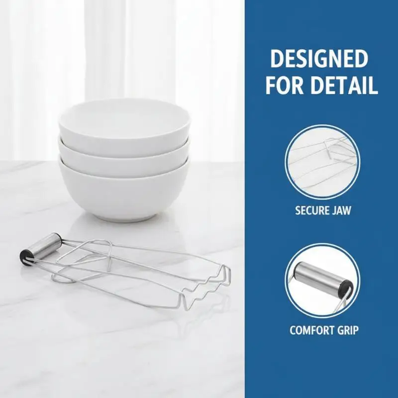 2PCS Stainless Steel Foldable Hot Dish Clamp Anti-Scald Bowl Clip Plate Pot Gripper Kitchen Utensil Holder Kitchen Tool