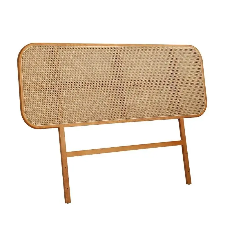 Japanese-style solid wood rattan headboard, home backrest, casual, simple and modern c