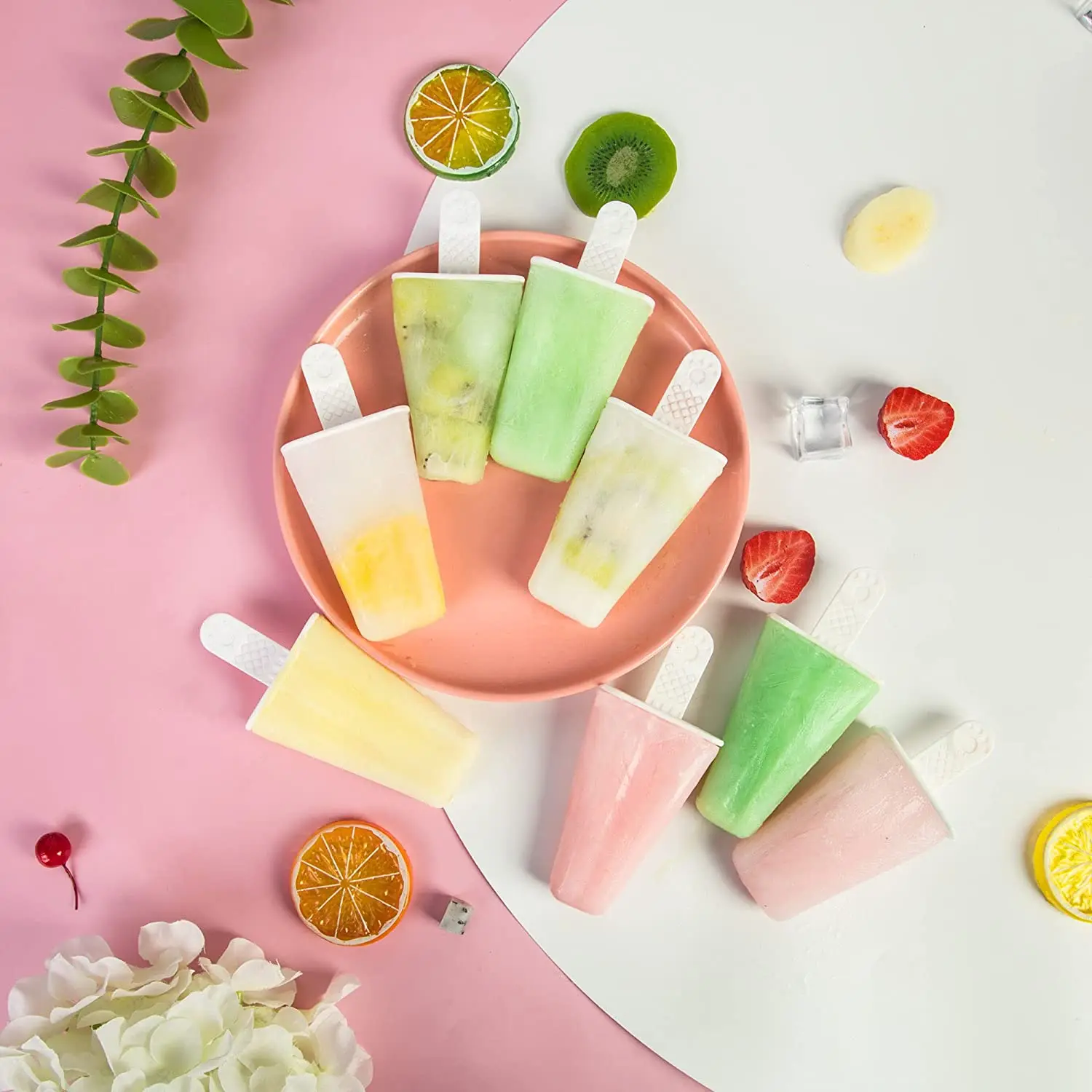 6 Cavities Ice Cream Mold Reusable Popsicle Molds Ice Pop Molds Maker Easy Release Durable Silicone Ice Cube Tray Ice Cube Maker