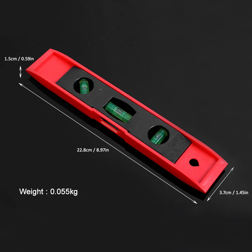 Portable ABS Shell Level Ruler High Precision Strong Magnetic 3 Bubble Level Meter Household Hardware Tools Mini Level Ruler