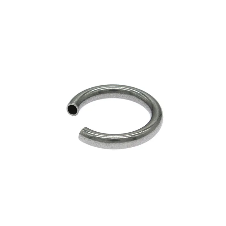 5pcs 304 stainless steel C-shaped hollow round bend pipe DIY accessories Round through pipe fashion round coil spot wholesale