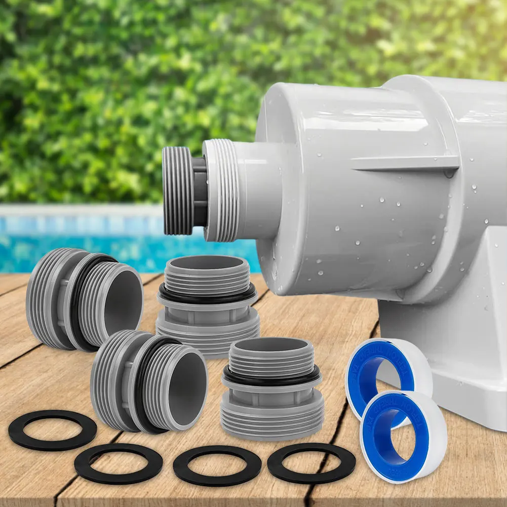 

4 Pack Pool Pump Adapter with Clamp Washer Pools Filter Pump Connector Pool Filter Pump Hose Adapter for Above Ground Pools