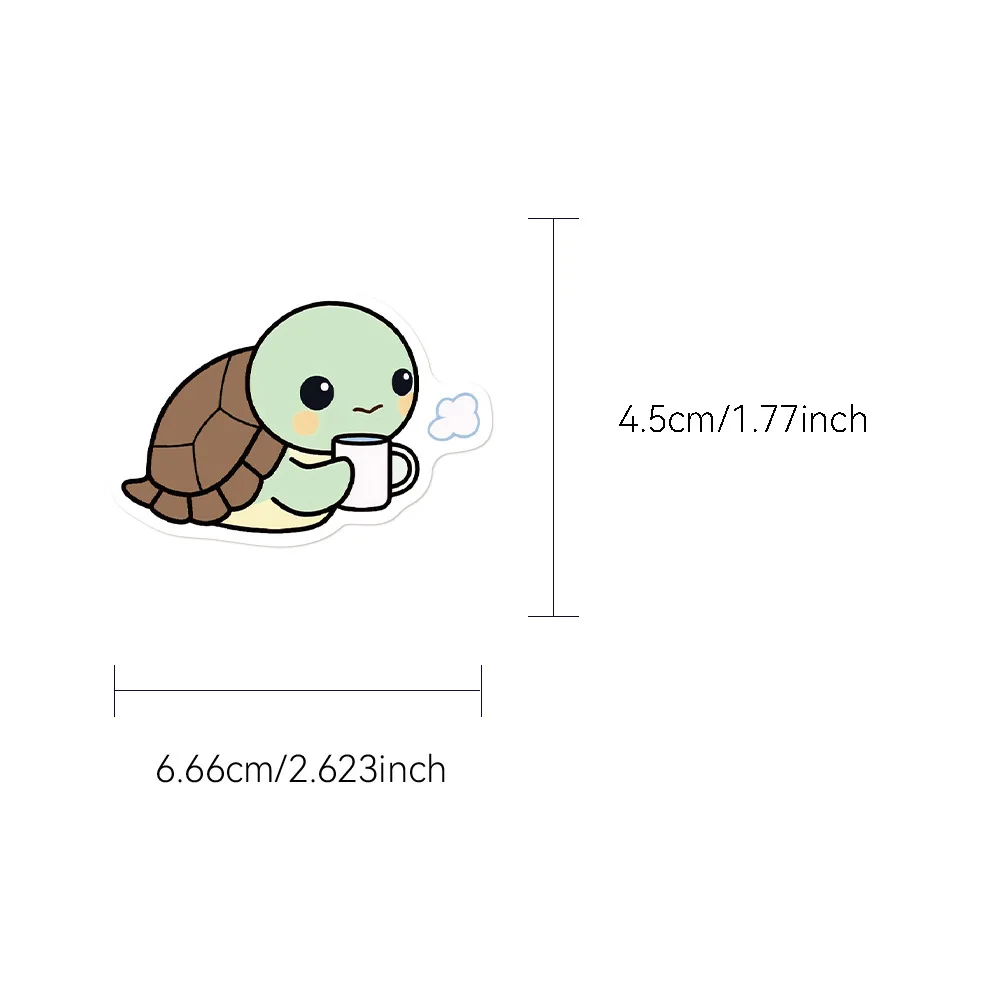 Imagem -06 - Impermeável Kawaii Loopy Turtle Adesivos Pacote de Copo e Laptop Adesivos Suprimentos Scrapbooking 50 Pcs