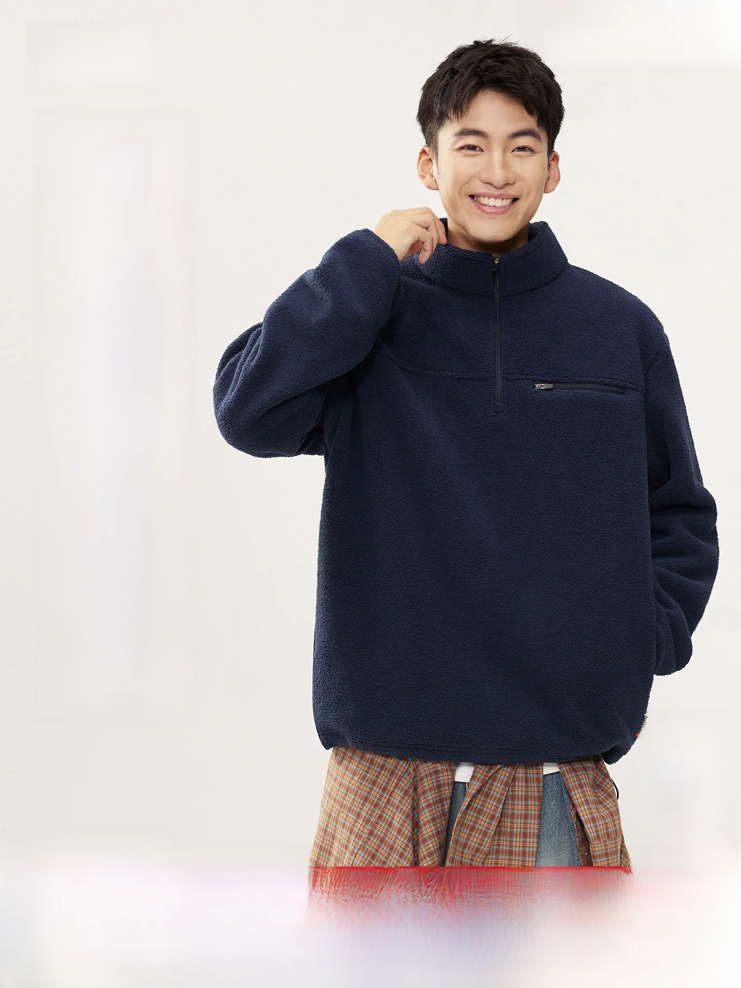 

Мужская утепленная толстовка на молнии с флисовой подкладкой, теплая зимняя кофта свободного кроя из полиэстера с длинными рукавами, молодежная мода