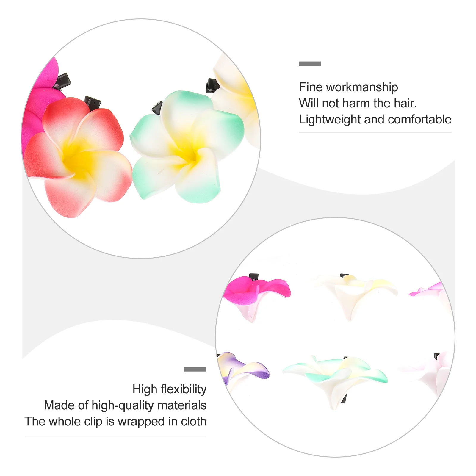 24ชิ้นตกแต่งฮาวายคลิปผม Plumeria ผู้หญิงชุดว่ายน้ำคลิปดอกทานตะวันดอกไม้นางฟ้าสำหรับเครื่องประดับ