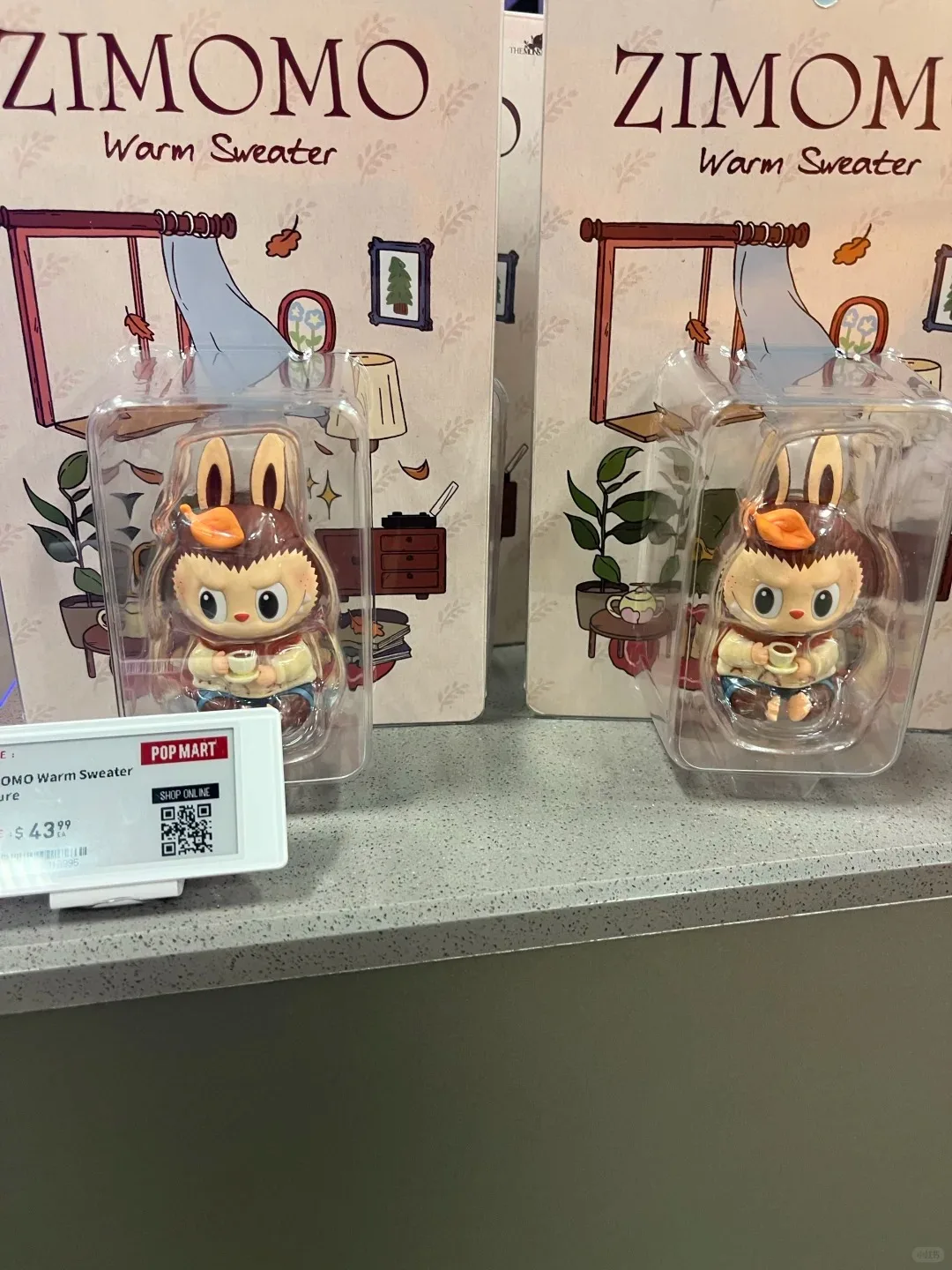 

PopMart ZIMOMO теплый свитер, фигурка куклы или фигурка Labubu, оригинальная коллекция, декоративные удивленные игрушки, серия подарков