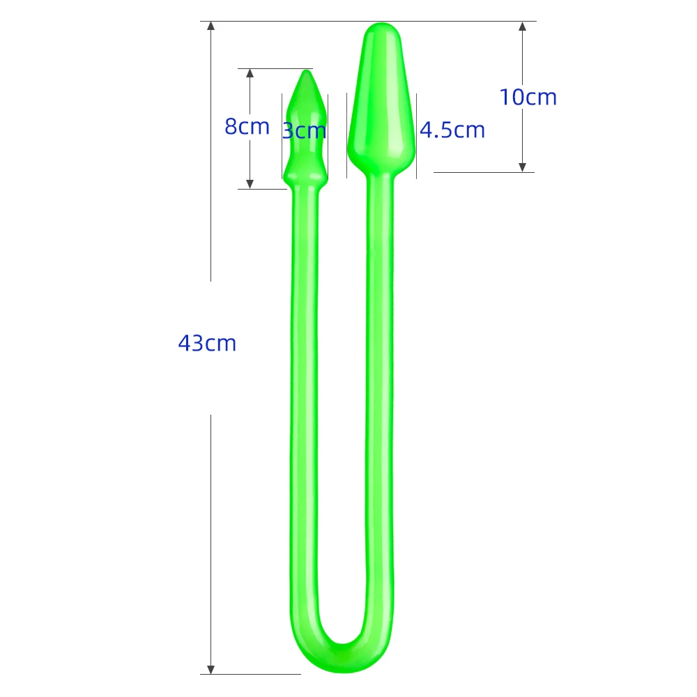 90cm Super Long Dual Head Anal Plug Soft Clear Luminous Dildo Prostate Massager Anus Masturbators Dilator Sex Toys for Men Women