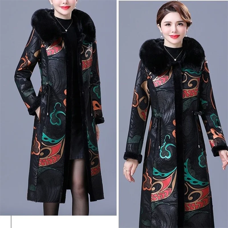 Winter Gold Mink Plush Fur Integrated Mother's Coat Fashionable Western-style Double-sided Long High-end Women New Faux Fur Coat