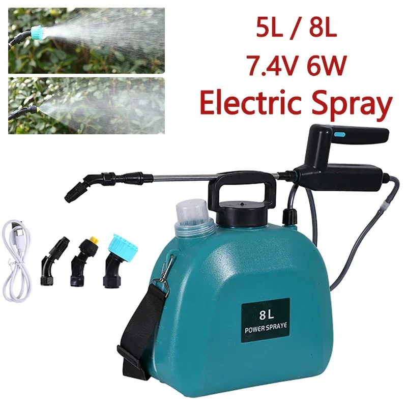 

5L 8L Shoulder Electric Sprayer With Nozzle Garden Pot Telescopic Rod For Outdoor Watering Handheld Pesticide Sprayer Water Can