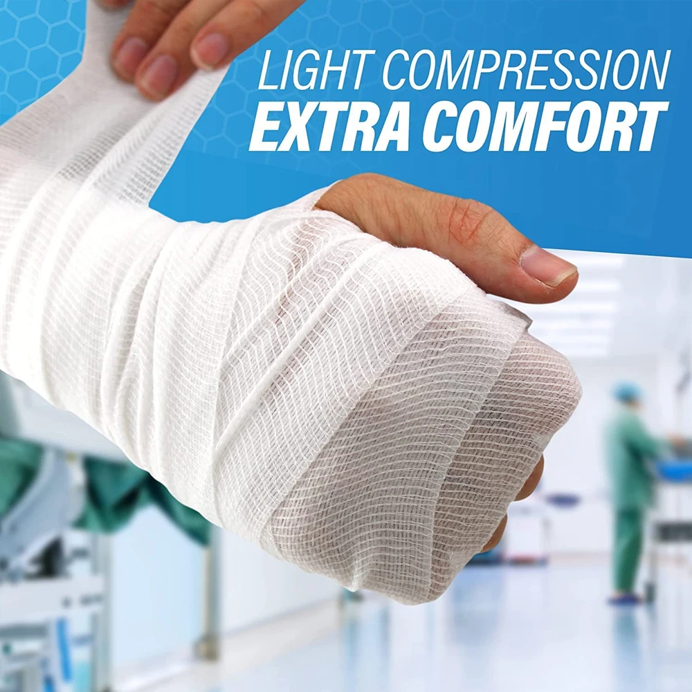 1/5/10 Rolls Absorbent Gauze Cotton Bandage Roll Wound Hemostasis Wrapping Dressing Fixation First Aid Bandage Roll