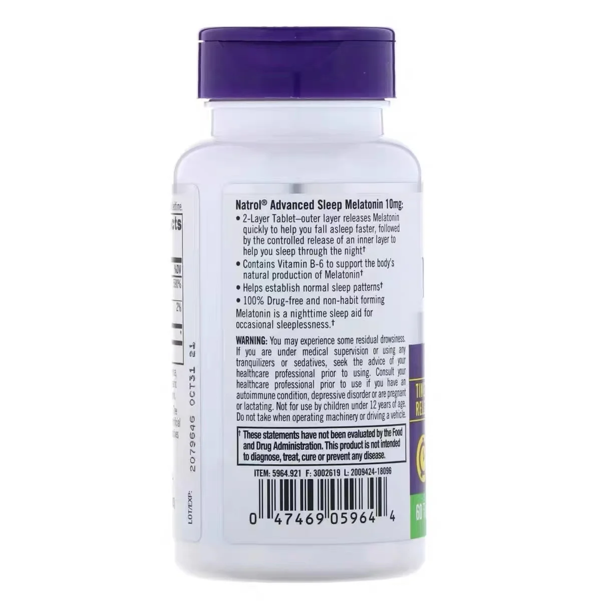 Natrol Melatonin, Time Release, 10mg 60 Tablets,