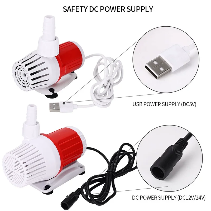Silent Fish Tank Submersible Pump Bottom Suction Side Suction Filter Suction Manure Pump Small High Lift Fish Tank Change Pump