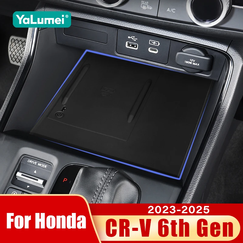 

For Honda CR-V CRV 6th Gen 2023 2024 2025 Hybrid Car Central Control Wireless Charging Silicone Non-slip Pad Cover Accessories
