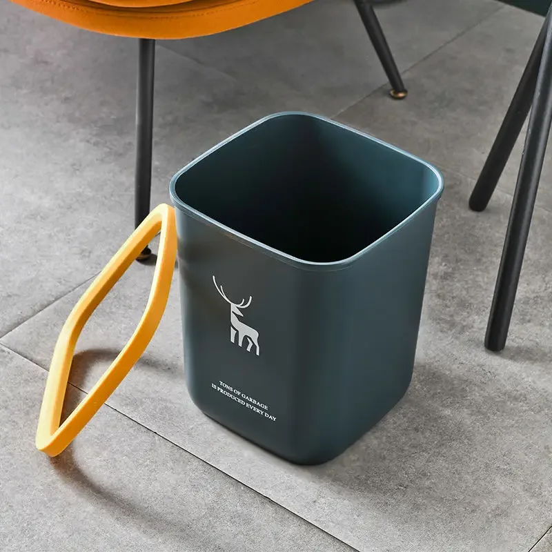 Plastic Wastebasket Home Living Room Bedroom Kitchen Bathroom No Lid Nordic Paper Basket Garbage Bin  Dustbin