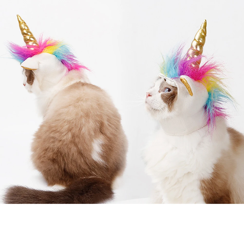 

Unicorn Hat Cats 22 30cm Halloween Costume Cat Accessories Soft Unicorn Hat For Cat Fabric Pet Parade Dog Coat