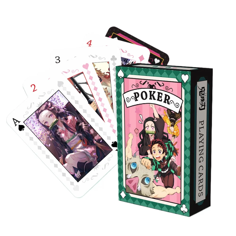 Anime Poker Toy Demon Slayer: Kimetsu No Yaiba Game Cards Kamado Tanjiro Kamado Nezuko Cosplay Hardcover Collection Gift