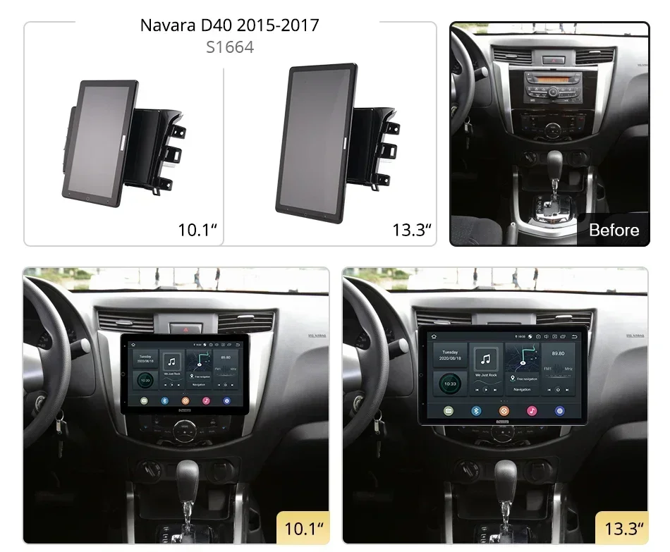 13.3 Inch 1920*1080 Ownice 1 Din Android10.0 Car Radio for Nissan navara D40 2015 - 2017 GPS Audio System Player Auto Rotatable