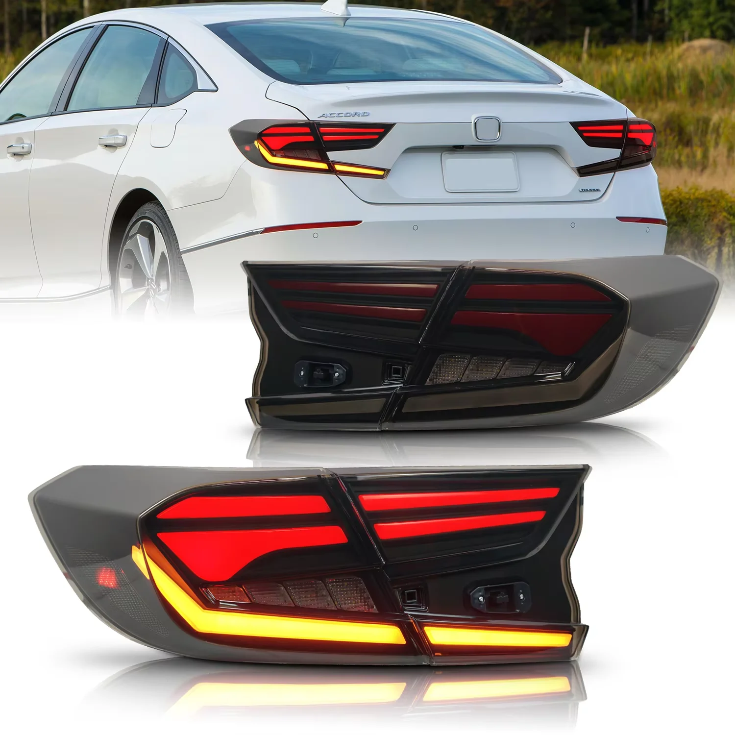 LED Tail Lights For Honda Accord 2018 - 2022 Animation DRL Sequential Indicator Rear Lamp Assembly