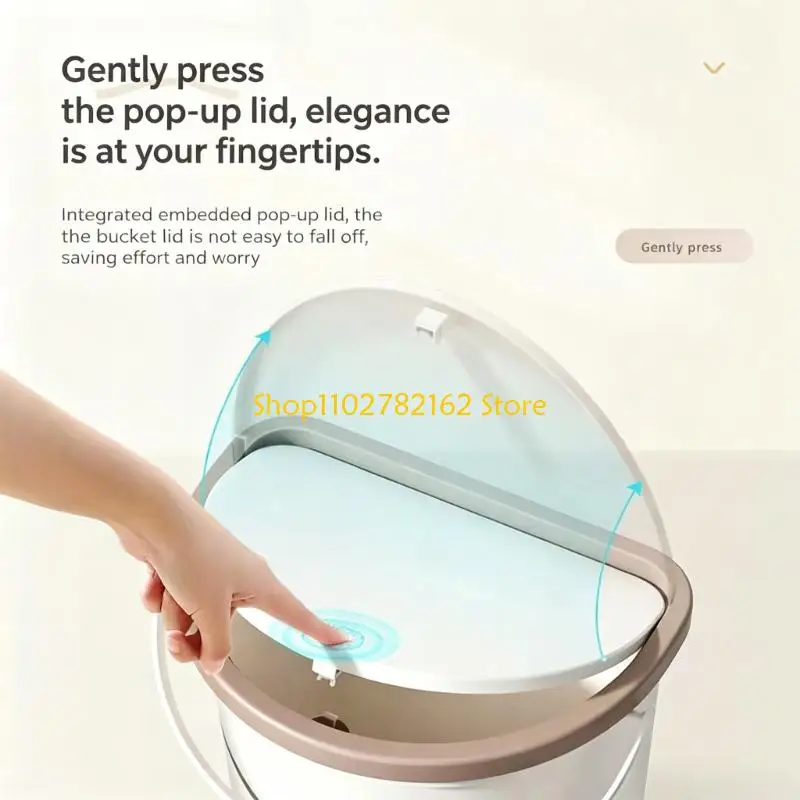 547B Plastic Wall Mounted Garbage Bin Hanging Trash Container With Lid For Trailer Motorhome Boat Caravans Camping 10 Liter
