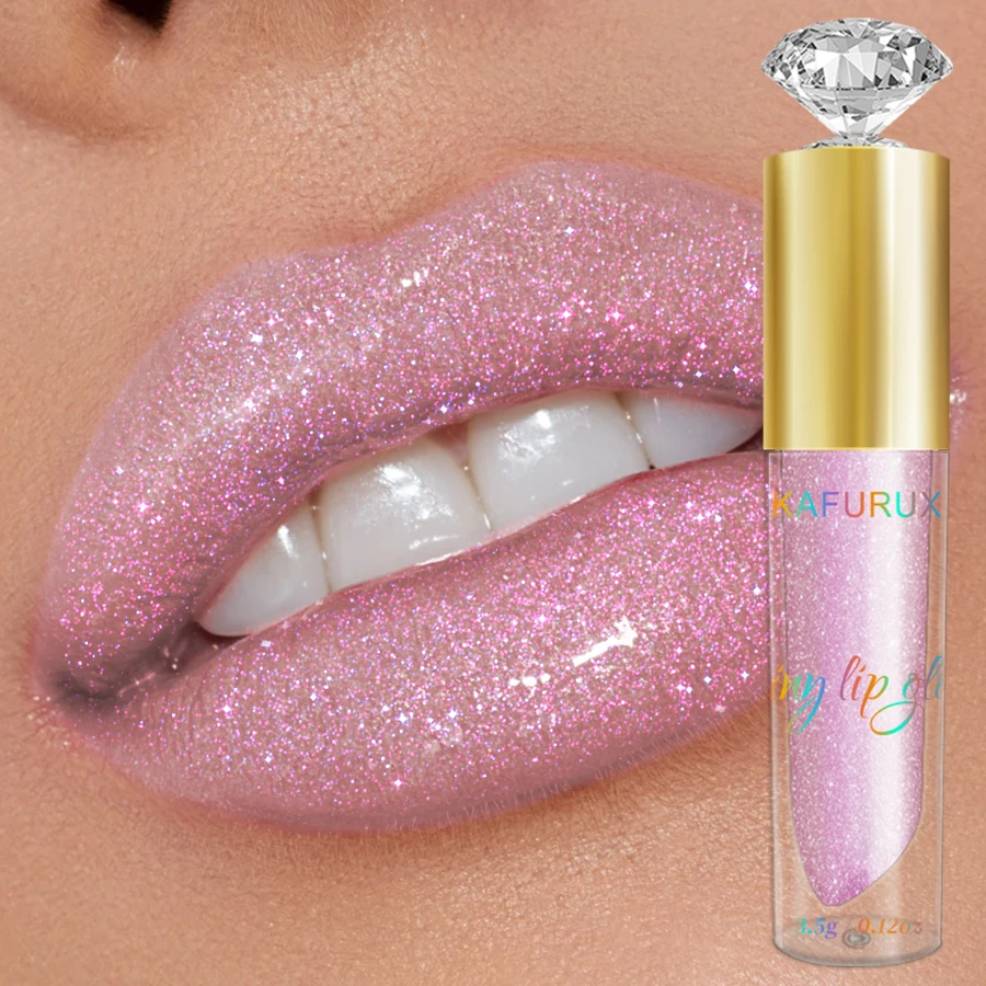 9 Colors Diamond Shimmer Glitter Lip Gloss Moisturizing Liquid Lipstick Pearl Color Lip Glaze Sexy Red Pink Lip Makeup Gifts