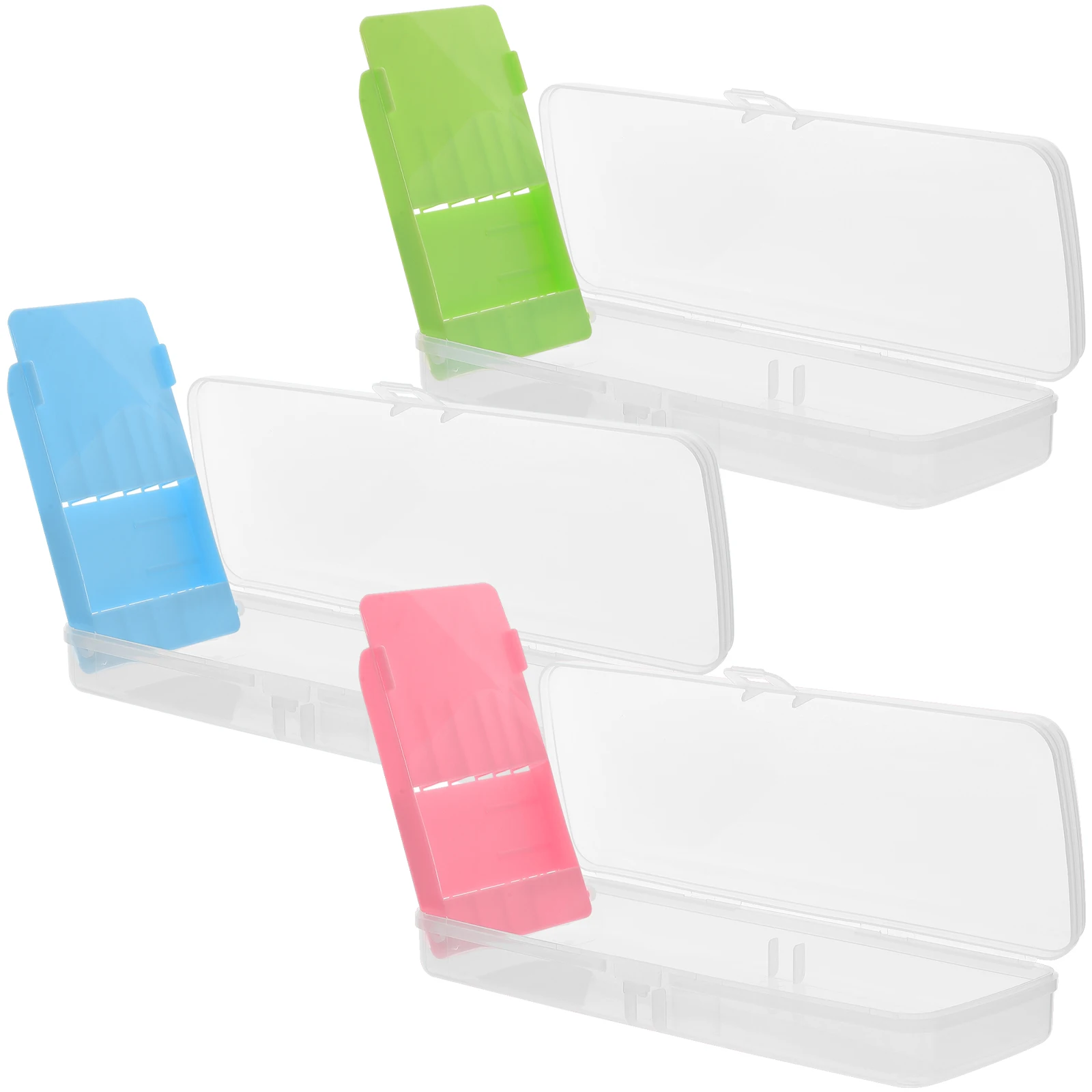 

3pcs Stationery Box Hard Pencil Case Plastic Pencil Boxes Kids School Supplies Desk Organizer Pen Containers Student