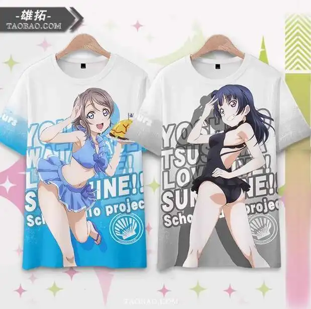 

Anime Lovelive Uehara Ayumu Short Sleeve T-Shirt Summer Cosplay Costume Casual Student Loose Tops anime