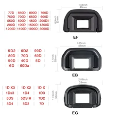 Occhiali da vista originali EyeCup eyecpiece EG EF EB per Canon 1DX, 5D III ,5D , 850D,800D,77D,760D,90D,80D,70D,60D,50D,40D,