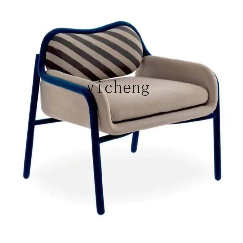 

ZC Creative Armchair Living Room Balcony Dining Chair Leisure Chair Simple Cloth Striped Designer Chair