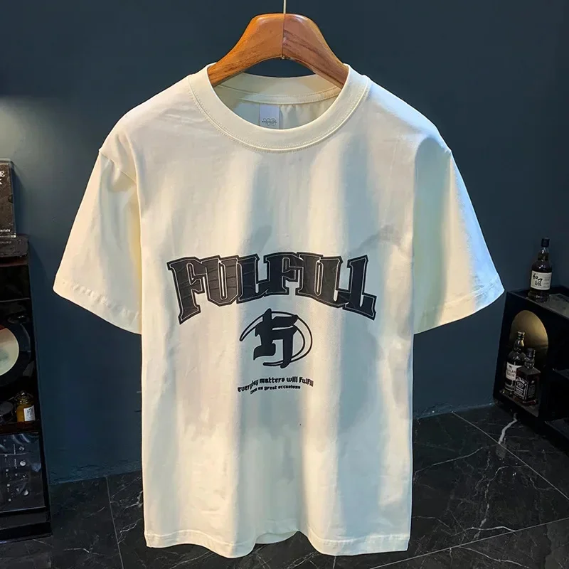 2026 New Printed Short sleeved T-shirt for Men's Loose Large Summer Thin Casual Fashion Clothing Top