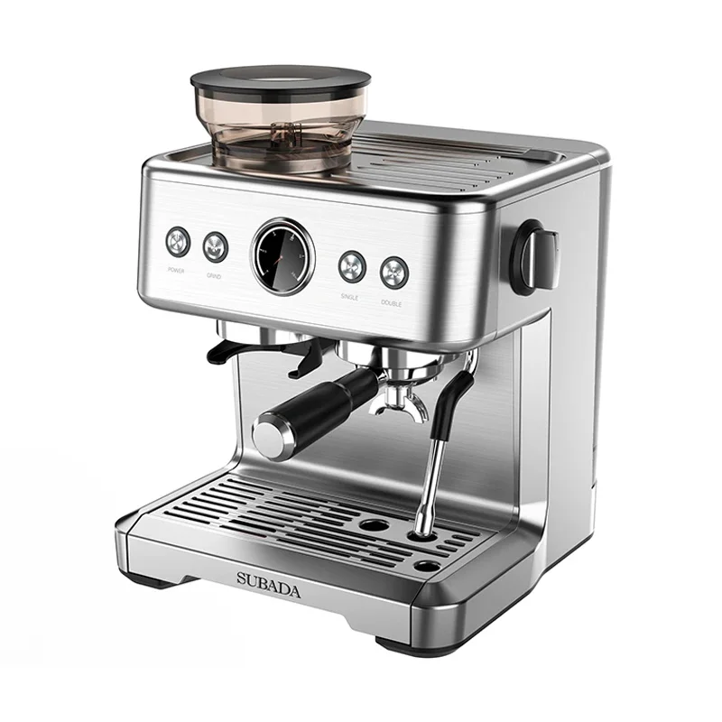 

Multifunctional Professional 15 Bar Espresso Maker Cappuccino Coffee Machine Built-in Bean Grinder With Milk Frother Steam Wand