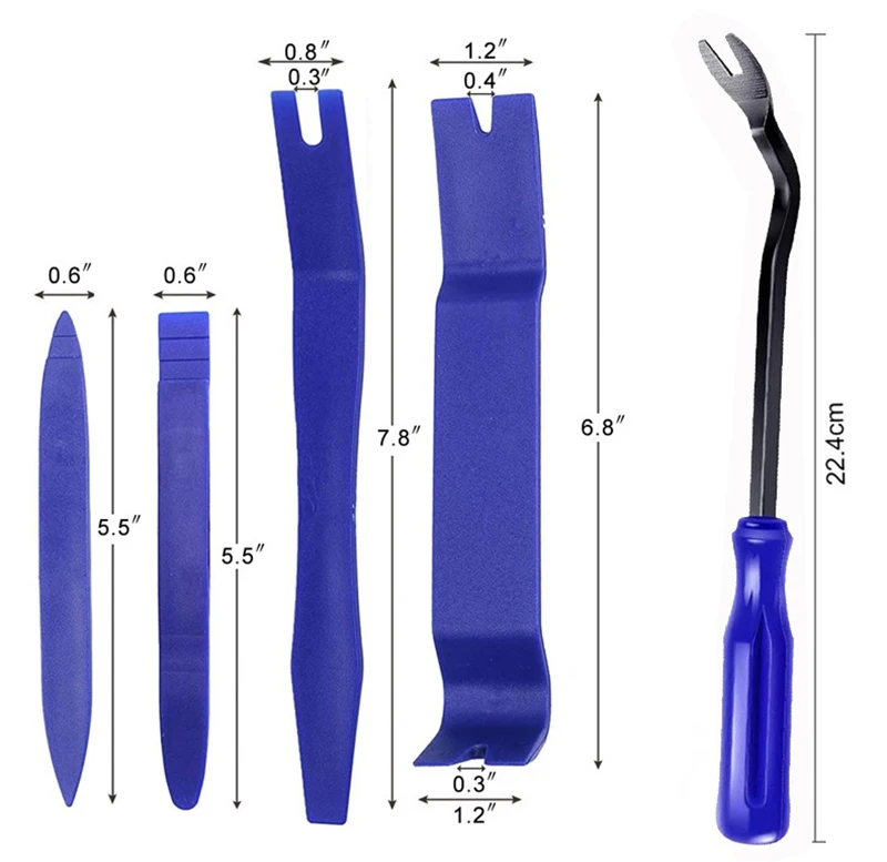 Trim Removal Tool Set for Dashboard Radio Panel Door Clips Non-Scratch Plastic Pry Bar Kit Handheld Car Repair Tool