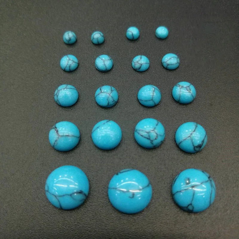 

2mm Blue Turquoise Cabochon Stone Beads 200pcs