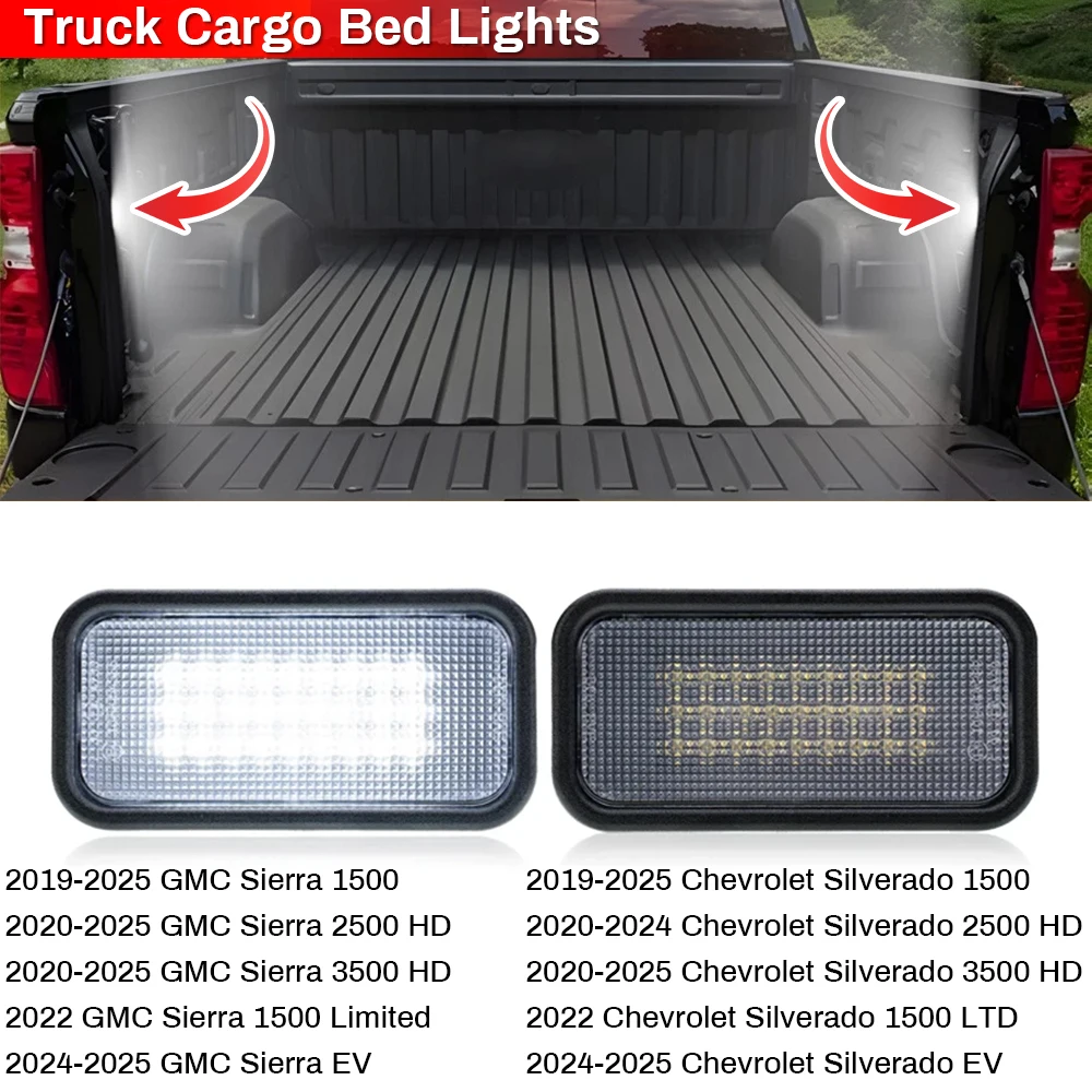 

2Pcs LED Pickup Truck Bed Lights Kit For Chevy GMC Silverado Sierra 1500 2500HD 3500HD 2019 2020-2025 Escalade IQ 2025+