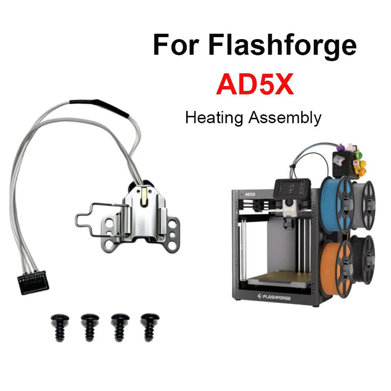 Нагревательный модуль Ad5x для Flashforge AD5X: компонент нагрева с картриджным нагревателем, термистором и аксессуарами для экструдера