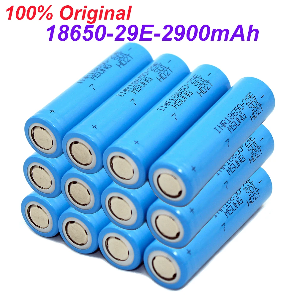 100% New Original For 29E18650 2900mAh 20A discharge INR18650-29E 3.7v 18650 battery 3.7v rechargable Battery