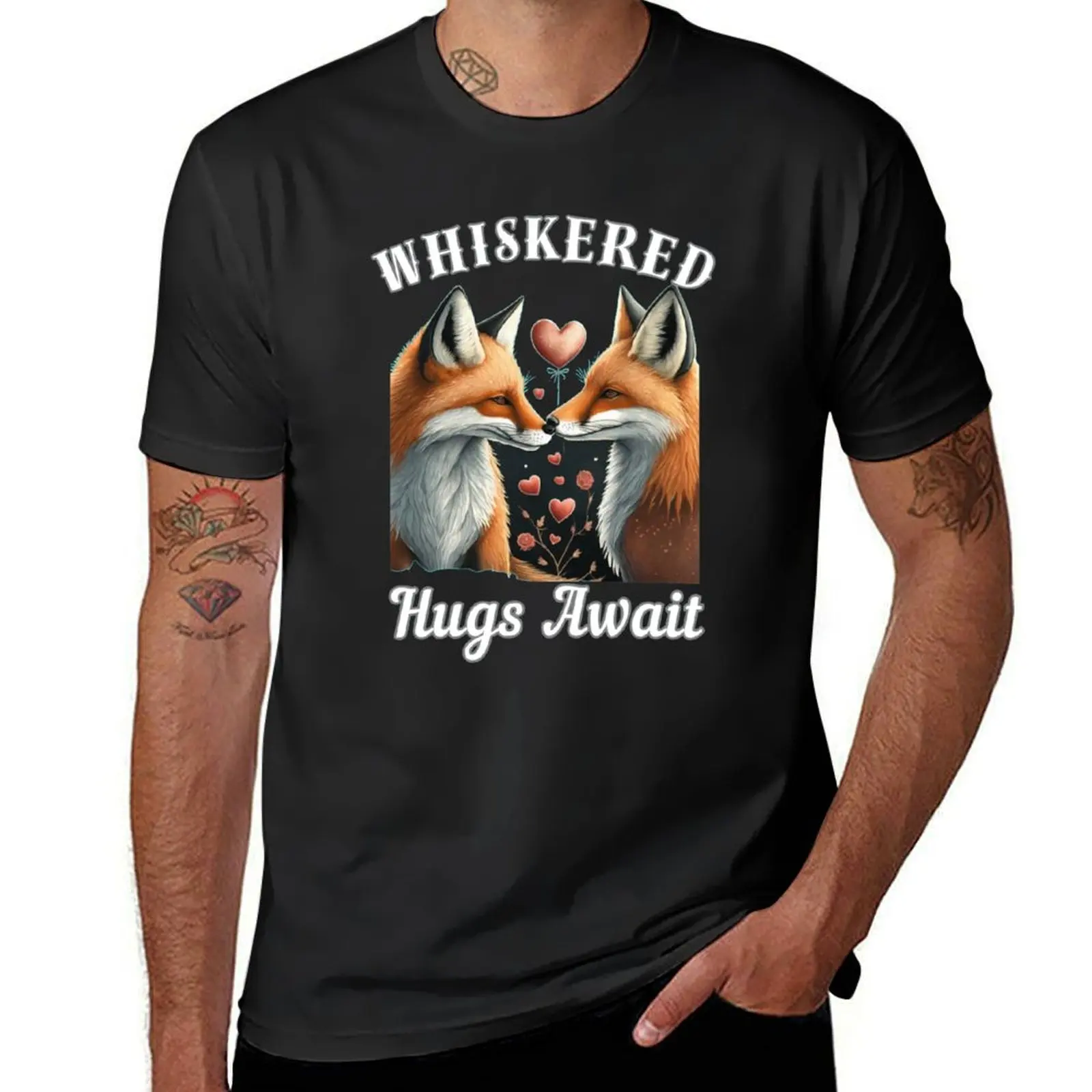 Whiskered Hugs Await T-Shirt tees cute clothes kawaii clothes quick drying funny t shirts for men