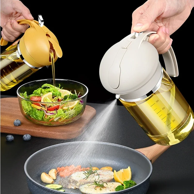 Oil Spray Bottle Kitchen Household Pot Glass Leak Proof Tank Spray Type Pour Dual Purpose Bottle Oil Spray Pot