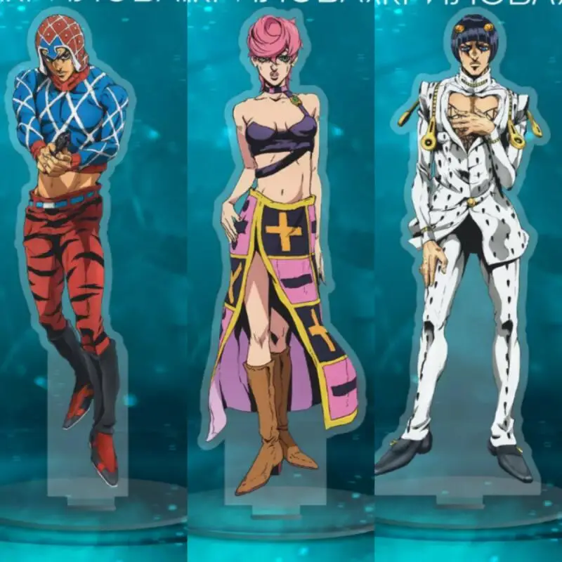 Figura Acrílica de 15 cm para Steel Ball Run, Guido Mista, Trish Una, Bruno Bucciarati, Colección de Adornos de Anime, Juguete de Regalo