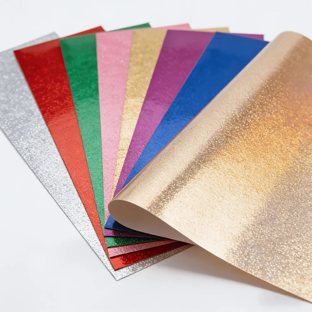Glitter Permanent Vinyl Compatible WithCricut Joy,8 Assorted Colors,Glitter Vinyl Self-Adhesive Durable for Indoor/Outdoor