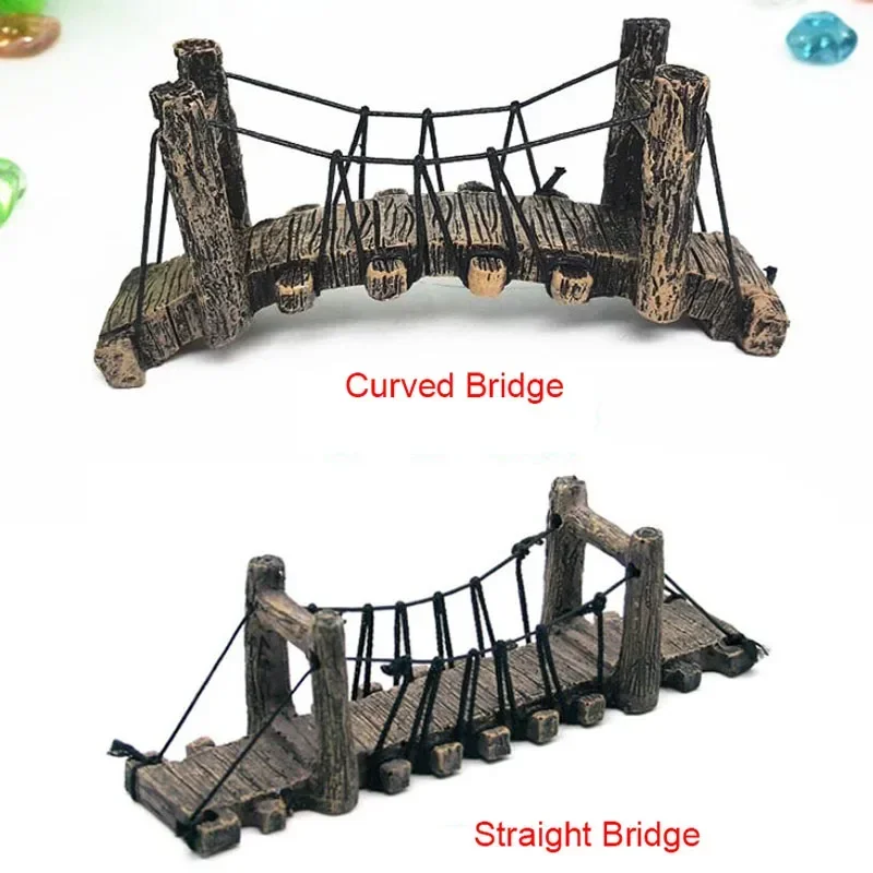 Aquarium Resin Bridge Decoration Rocks Fish Tank Ornaments Decor Landscaping Rockery Mountain Bridge Hiding Cave Pet Supplies