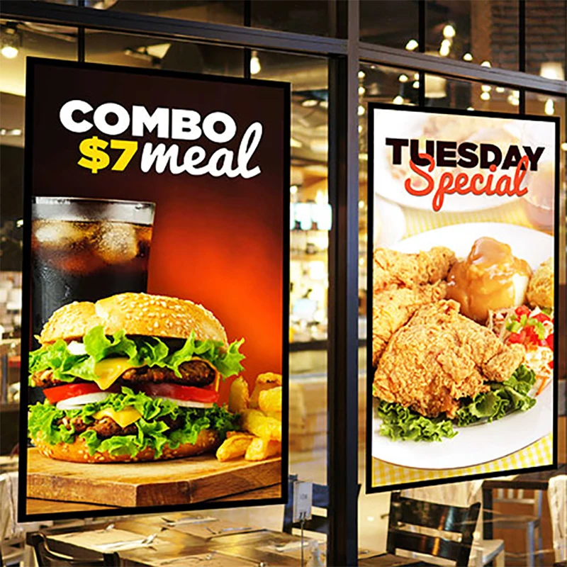 Wall Mount Indoor Outdoor Digital Signage Window Facing 4K Screen Lcd Digital Display Advertising For Restaurant Coffee Bar
