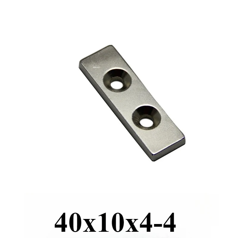 40x10x4-4mm Quadrate Magnet 2 Holes 4mm Powerful Magnets 40x10x4-4mm For Home Refrigerators, Offices DIY 40*10*4-4mm